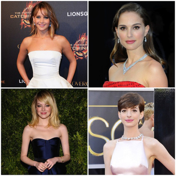 Jennifer Lawrence, Natalie Portman, Emma Stone, Anne Hathaway Jennifer Lawrence, Natalie Portman, Emma Stone, Anne Hathaway